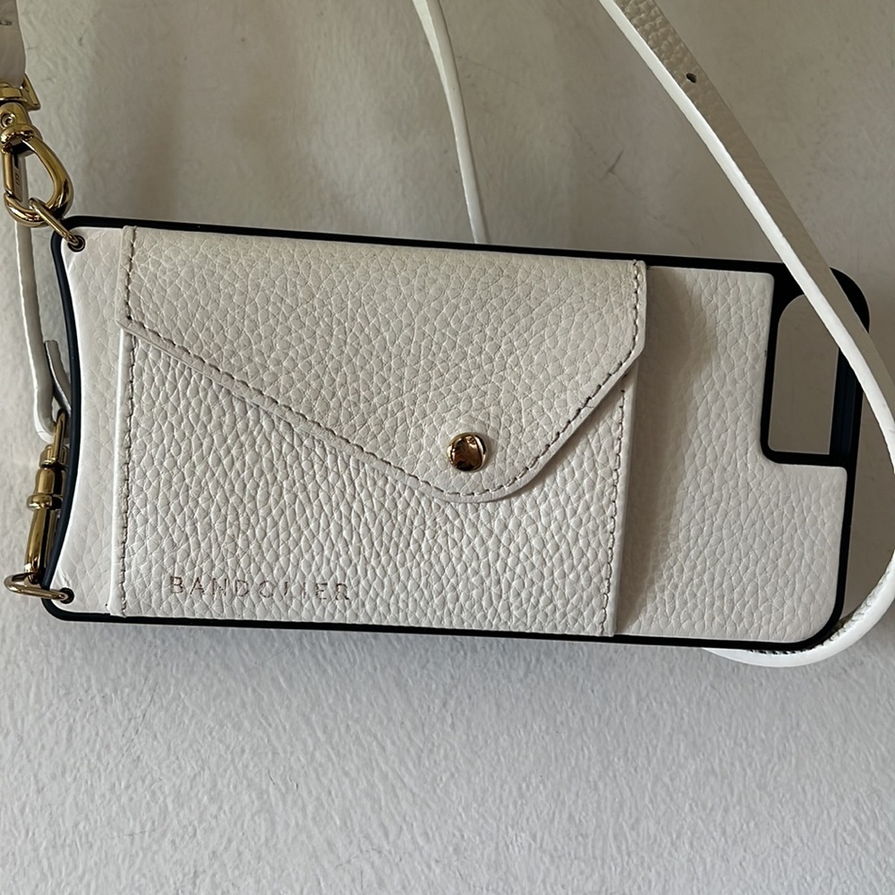 Bandolier Women’s Cream Leather iPhone Case and Strap